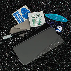 Προστατευτικό γυαλιού πλήρους οθόνης για Samsung Galaxy S20 Plus με λάμπα UV + πλάτη σιλικόνης, Διαφανές