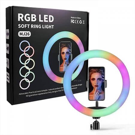 Δαχτυλίδι φωτιστικό LED RGB Color για selfie - 26cm.