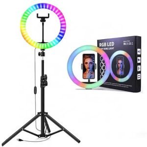 Δαχτυλίδι φωτιστικό LED RGB Color για selfie - 26cm.