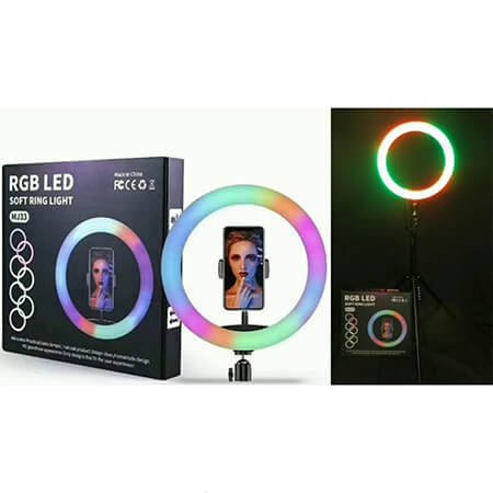 Δαχτυλίδι φωτιστικό LED RGB Color για selfie - 33cm.