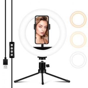 Δαχτυλίδι φωτιστικό LED Λευκό για selfie - 20cm.