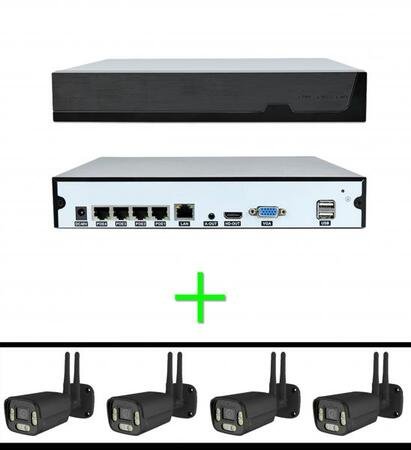 Κιτ βιντεοεπιτήρησης WiFi KIT TS9504A 4IP Κάμερες, HDCCTV 5MPX, Ασύρματη, με NVR