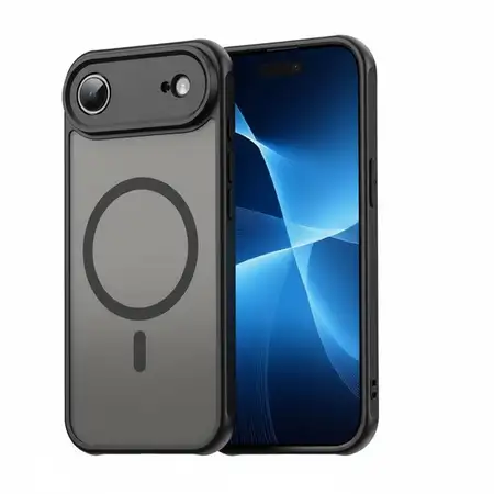 Луксозен MagSafe Матов кейс за iPhone 17 Air - Черен