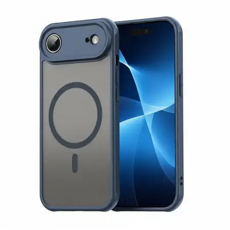 Луксозен MagSafe Матов кейс за iPhone 17 Air - Тъмно Син