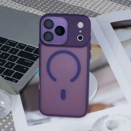 Луксозен MagSafe Матов кейс за iPhone 17 Pro Max - Лилав
