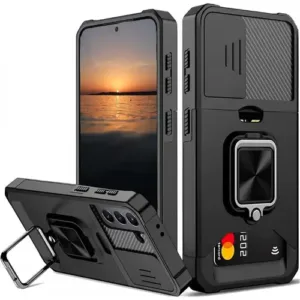 Θήκη αντικραδασμικής προστασίας με θήκη για κάρτες (4 σε 1) για Samsung Galaxy S25