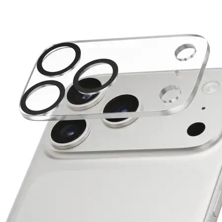 3D стъклен протектор за камера iPhone 17 Pro – Прозрачен