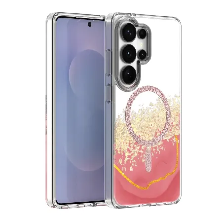 κομψή θήκη με εφέ 3D για samsung galaxy s26 ultra pink 1-1777719808569
